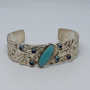 Turquoise, Topaz & Sterling Cuff by Relios